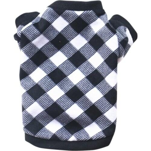 Plaid Pet Clothes Fleece Dog Cat T-shirt Sweatshirts Pullover Cat Coat Jackets For Small Medium Dog Cats Winter Warm Pet Apparel