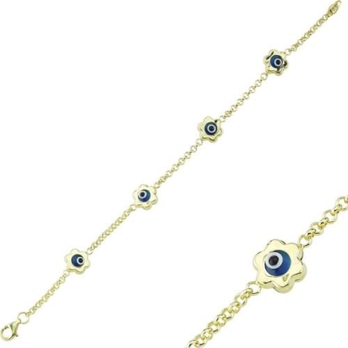 KUTAYDAN 925 Sterling Silver Mesh Daisy Bracelet