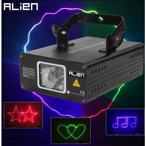 ALIEN RGB 500mW Laser Beam Scanner Stage Laser Lighting Projector DMX 512 DJ Disco Party Christmas Club Show Moving Effect Light