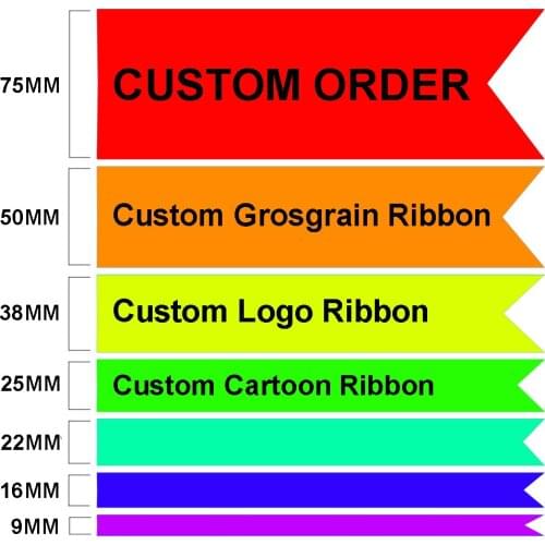 100 yards Custom Ribbon Cartoon or Logo Single Side Printed Grosgrain Ribbon Personalized Order Wholesale