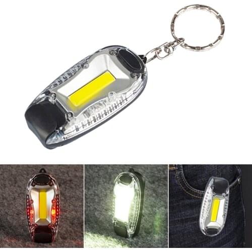 Mini Flashlight Keychain With Cob Bulbs & 5 Modes 20 Lumen Powered By Battery Easy To Clips On Backpack Lanterna Led