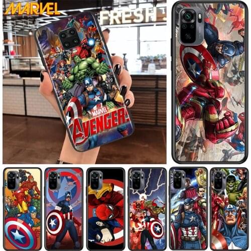 Marvel Avengers for Xiaomi Redmi Note 10 10S 9 9T 9S 9Pro Max 8T 8Pro 8 7 6 5 Pro 5A 4X 4 Soft Black Phone Case