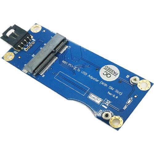 Mini PCI-E PCI Express Wireless to USB Riser SIM Card Slot WWAN LTE Module Adapter Converter Card 9Pin USB Cable PC Components