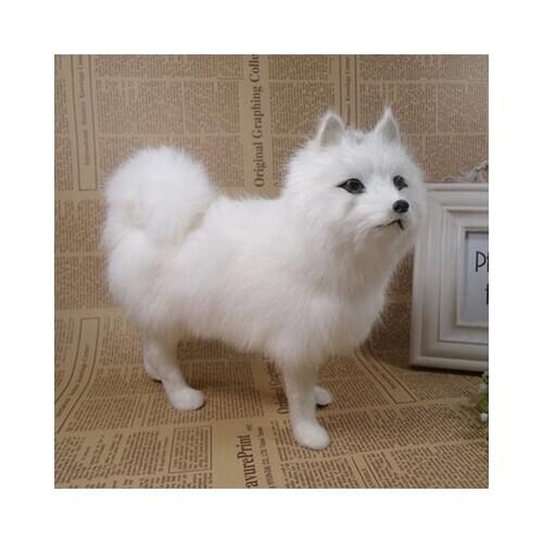 Simulation cute white samoyed 24x20x8cm model polyethylene&furs dog model home decoration props ,model gift d662
