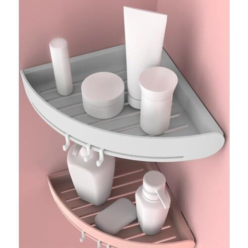 NewBathroom bath rack wall-mounted punch-free triangle plastic storage basket