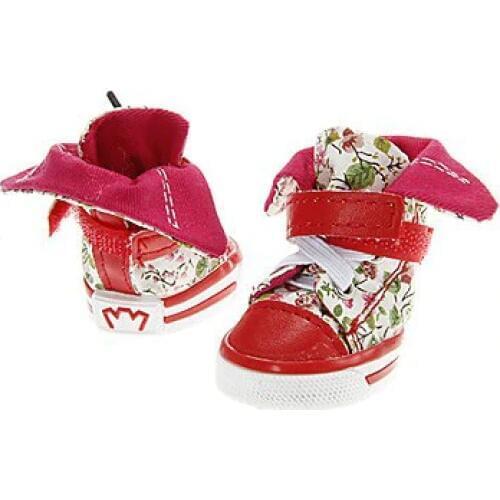 New style dog sneaker Collage polka pet shoes outdoor sport shoes Spring fashion red casual dogs shoes PU+cloth soft shoes