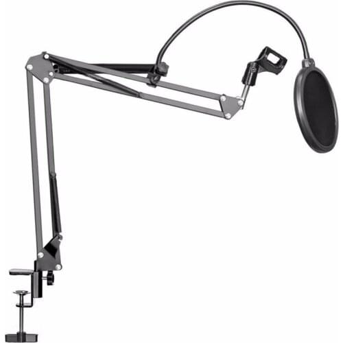 NB-35 Microphone Suspension Arm Stand Clip Holder and Table Mounting Clamp Filter Windsn Mask Shield Clip Kit