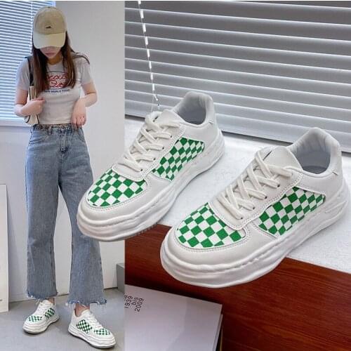 Casual sports shoes womens sports shoes lattice tennis womens table kawaii retro vulcanized fashion 2021 canvas white shoes