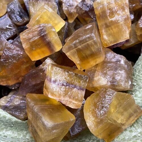 Natural Rough Yellow Fluorite Raw Crystal Stone Healing Quartz Mineral Energy Stone Chips Ornaments Rock Specimen DIY Gift