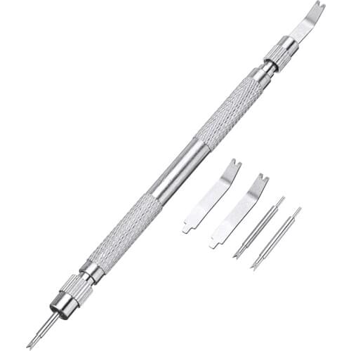 Professional Metal Steel Watch Spring Bar Tool Pine Needle Bar Repair Watch Strap Non Slip Handle With4 Extra Tips Repair Tool