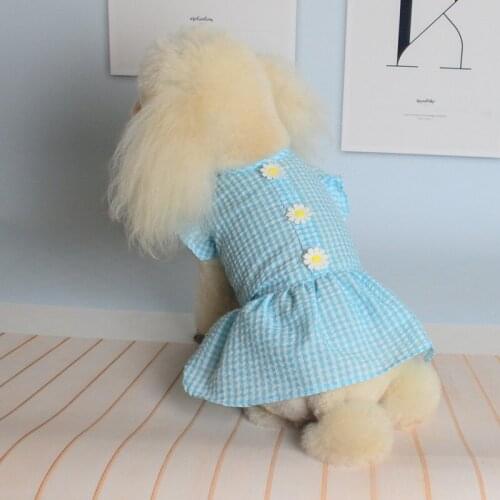Pink Plaid Design Dog Dresses for Pet Dog Spring Summer Princess Skirt Pink Plaid Decor Dress Accesorios Para Perros