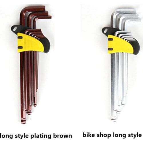 Hexagon wrench 40 chrome S2 tool steel repair tool portable long brown bike shop long style plating three in one tool