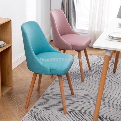 Nordic Back Chair Family Study Bedroom Desk Chair Simple Makeup Chair Dining Chair Solid Wood Dining Table Stool