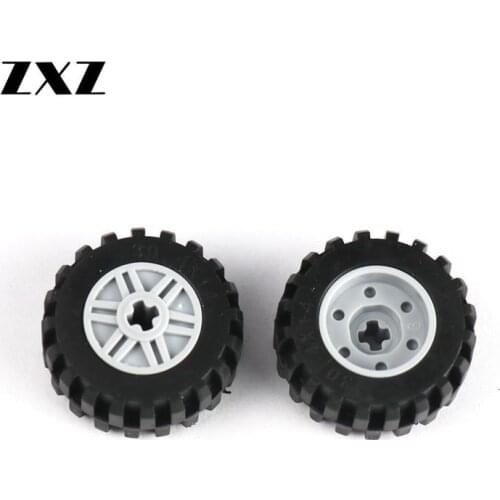 Technical Parts Building Block Wheels 92402 Cross Hole 30.4 x 14mm DIY Car Tire Toys Compatible 55982 Technical MOC Block 4PCS