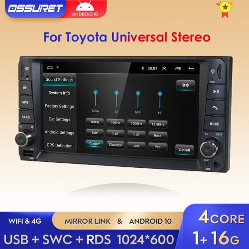 Universal Car Multimedia Player Car Radio Stereo 2 din android 9.0 for Toyota VIOS CROWN CAMRY HIACE PREVIA COROLLA RAV4