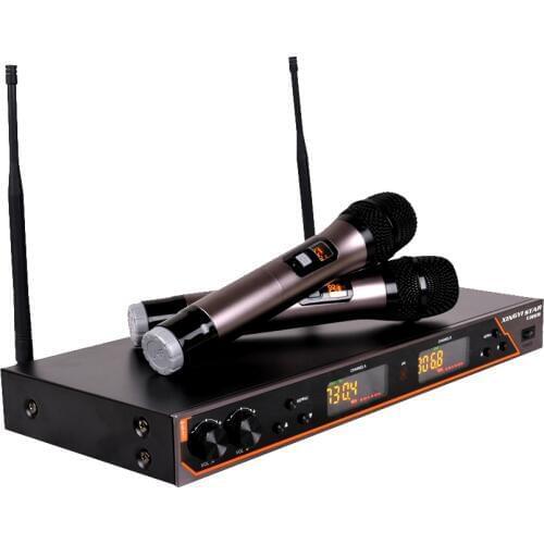 UR6S Professional UHF Karaoke Wireless Microphone System 2 Channels Cordless Handheld Mic Mike For Stage Speech KTV 80M Distance