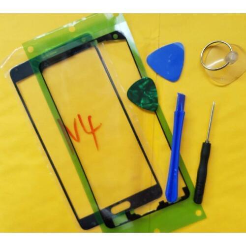 Replacement LCD Touch Screen Front Glass Outer Lens For Samsung Note4 N9100 N910F + Adhesive tools