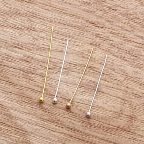 New Fashion 0.5x25mm Gold/Silver/KC Gold/Rhodium Plated Color Ball Head Pins & Needles For DIY Jewelry Findings Accessories