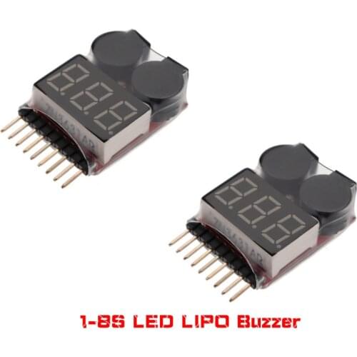 1-8S LED Lipo Voltage Indicator Checker Tester Low Voltage Buzzer Alarm for RC Helicopter Airplane FPV Racing Drone DIY Parts