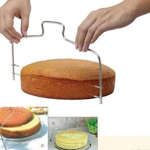 1pc Stainless Steel Bread Cake Slicer Handle Adjustable Wire Leveler Pizza Dough Cutter Trimmer Tools Home Kitchen Cake Tools
