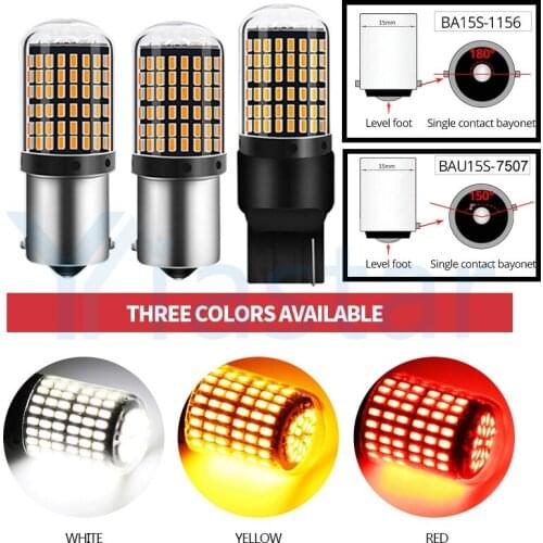 10pcs 3014 144smd Canbus S25 1156 P21W BA15S LED BAY15D BAU15S PY21W T20 LED 7440 7443 W21W 1157 led Bulbs For Turn Signal Light