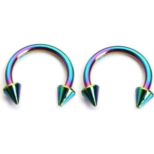 10pcs 9mm Stainless Steel Eyebrow Bar Lip Nose Piercing Ear Studs Steel Mixed Body Jewelry Fashion Punk Crystal Piercing Set