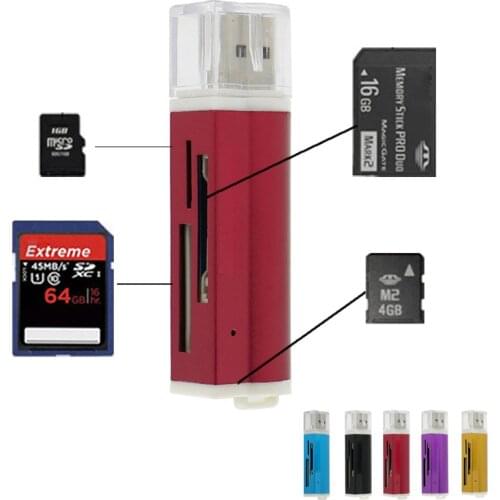 2019 Hot Sale Memory Card Reader Multi in 1 USB 2.0 Micro SD Cards Adapter TF MMC Memory Stick Card Reader