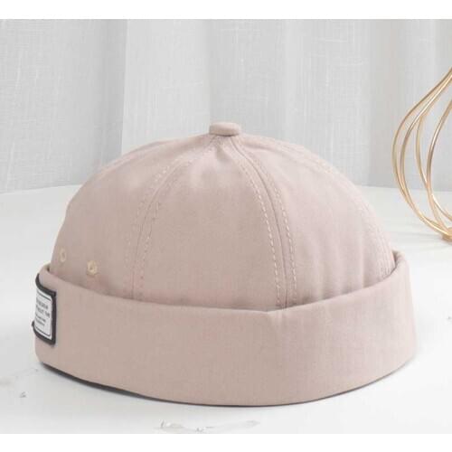 2021 Vintage Cotton Brimless Hat Breathable Beanie Hats Docker Cap Cotton Adjustable Landlord Sailor Cap Women Hip Hop Hats