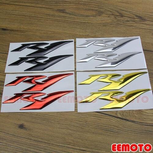 2X 3D Motorcycle Body Side Tank Pad Motorbike Fairing Decals logo Label Emblem Stickers For YZF R1 R6 YZF600 YZF1000 98-15