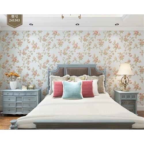 Beibehang 3D three-dimensional personality American pastoral big flower 3d wallpaper bedroom living room background wall paper