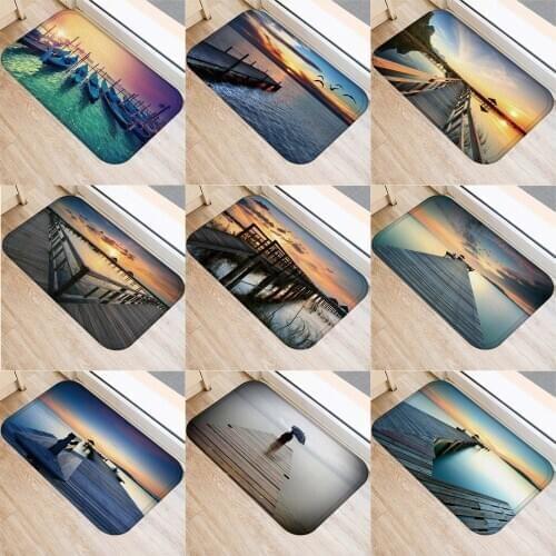 40x60cm Cute Diy Print Floor Mat Bathroom Ground Mat Slip Door Bath Pad Rug Living Room Carpet Ocean Scenery