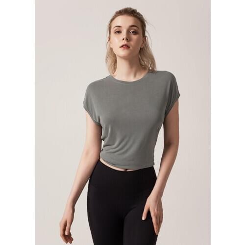 Free shipping!!! - Womens back split modoier Yoga shirt Yoga blouse dancing shirt fitness shirt