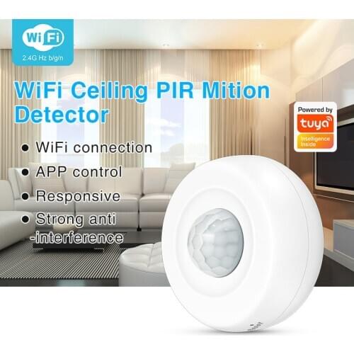 Wireless Ceiling PIR Alarm Human Body Infrared Security Detector Smart life APP Alert Alexa Google Home WIFI Motion Sensor