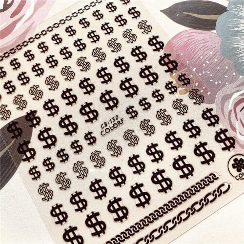 CB-130 Money Dollar 3D Back glue Nail decal Nail sticker Nail decoration Nail art Nail tool Nail ornament