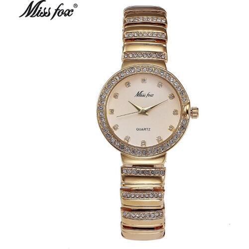 Fashion Golden Stainless Steel Watches Women Famous Brand Luxury Crystals Wrist Watch Ladies Casual Dress Clock Bayan Kol Saati