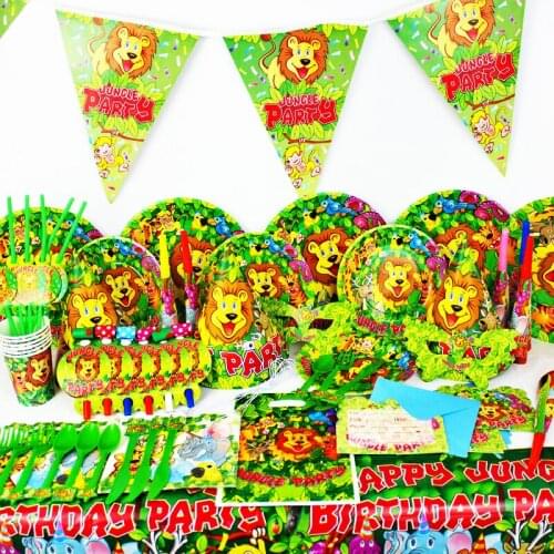 Quality 78pcs king lions Kids happy Birthday Party Decoration Set Party Supplies Baby shower wedding Pack event party supplies