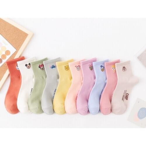 Disney cartoon Minnie Mickey Aisha Anna pattern casual ladies socks pattern cartoon girls socks cotton socks fashion socks