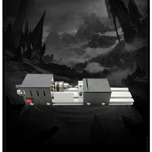 Home Small Wood LatheStainless Steel Drill Polishing Woodworking Tool DIY Mini Wood Lathe Bead Cutting Machine Multifunctional