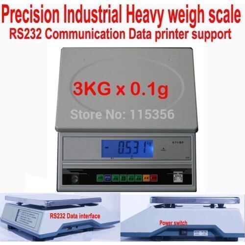 New APTW418 precision electronic counting scale 3KG x 0.1g RS232 Print industrial balance digital kitchen scale