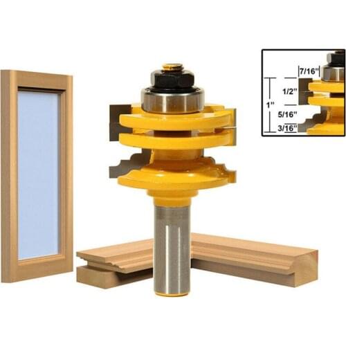 1PC 1/2" 12.7MM 8MM Shank Milling Cutter Wood Carving Glass Door Rail & Stile Reversible Router Bit Woodworking Cutting Tool