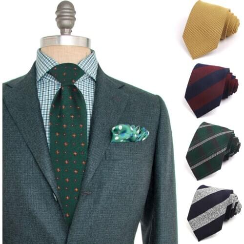 Blackish Grenn Ties For Men Women Cotton Plaid Necktie For Wedding Business Classic Suits Check Tie Slim Stripe Necktie Gravatas