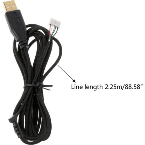 Gold Plated Durable Nylon Braided Line USB Mouse Cable Replacement Wire for Razer Naga 2014 Mouse