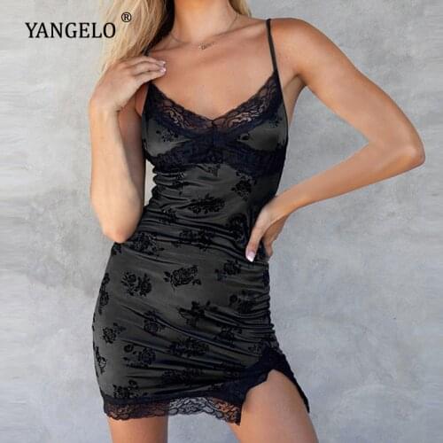 Gothic Mini Dress Vintage Floral Jacquard High Waist Split Dresses Goth Lace Trim Sexy Backless Party Club Dress