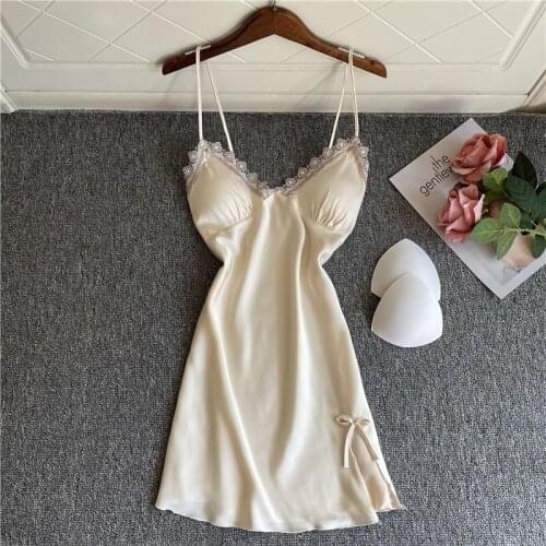 Lace Nightwear Women Sexy Suspender Nightdress Summer New Sleepwear Nightgown Mini Split Home Dressing Gown Intimate Lingerie