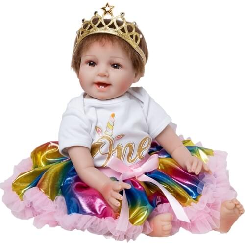 Brown Eyes Cute Baby Dolls Boneca Reborn Lol Doll Clothes set Toddler 55cm Toys For Girls Speelgoed Meisjes Bebes Reborn