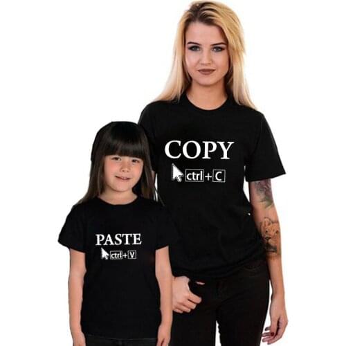 Cute Mother and Daughter Matching T-Shirts Good Quality Crewneck Short Sleeve Couple Tshirt Copy & Paste