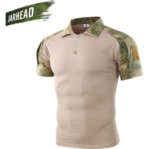Men Short Sleeve Fast Dry Pullover T-Shirt Tops Outdoor Tactical Camping Climbing Breathable Camouflage T-Shirt Undershirt