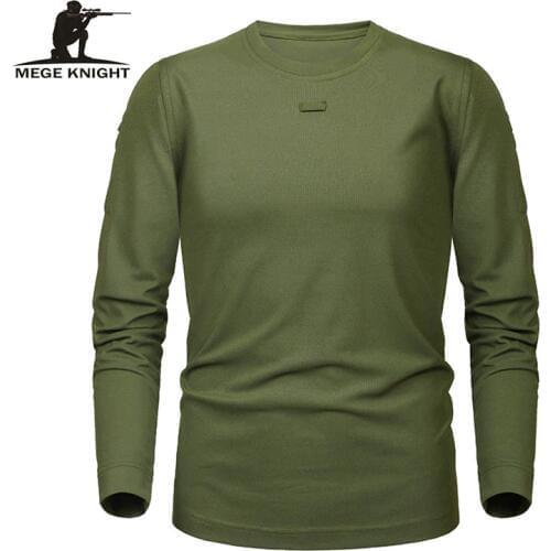 MEGE Brand Tactical Military Clothing Mens shirt Dropshipping Solid Coolmax Quick-drying Long Sleeve Army Casual Male Tee Shirt