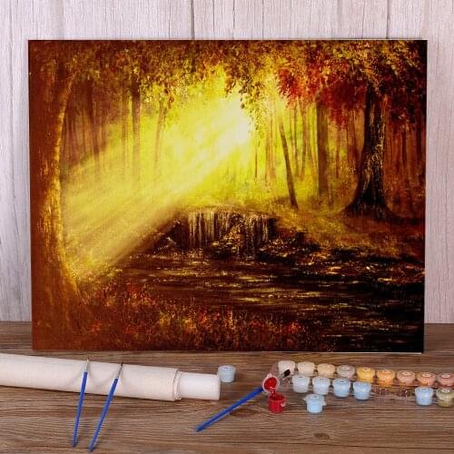 Natural Scenery Shine Your Light DIY Painting By Numbers Complete Kit Oil Paints 50*70 Boards By Numbers Wall Handicraft