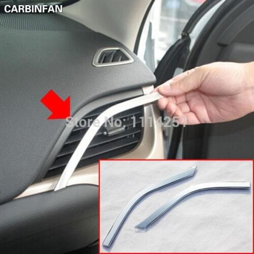 ABS Front Sides Air Condition Vent Window Trims Interior Mouldings 2Pcs/Set Sticker For For Jeep Cherokee 2014